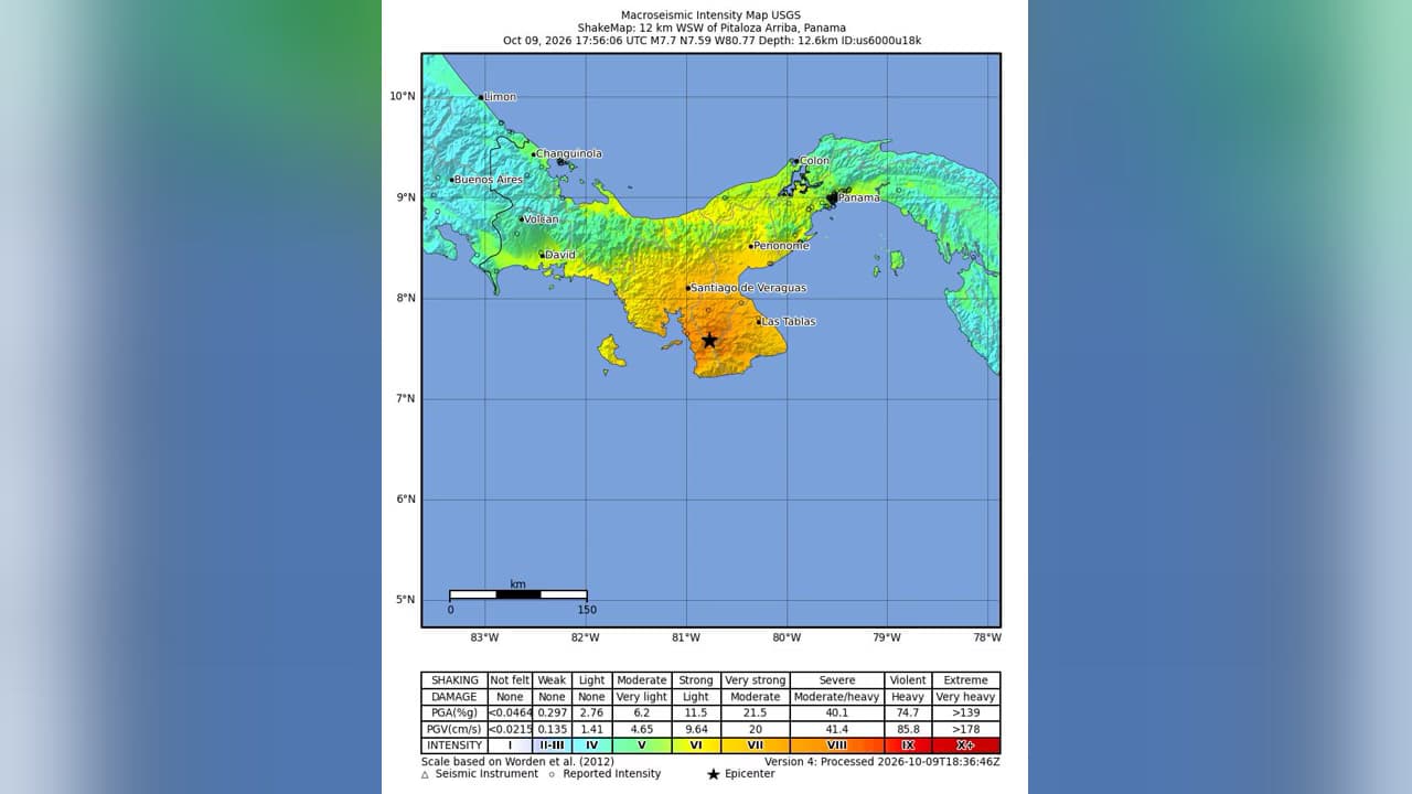 Panama'da 7,7'lik yıkıcı deprem: ABD Jeoloji Kurumu kırmızı alarm verdi