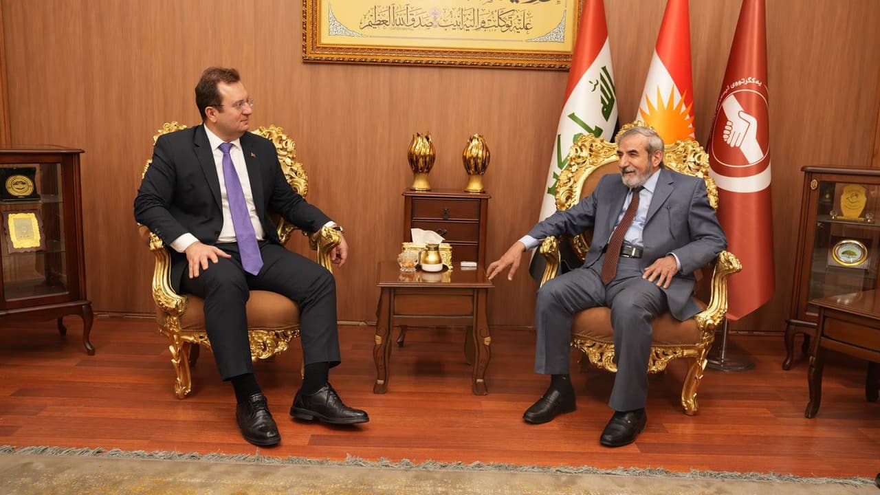 Erbil Başkonsolosu Topçu, KİB Genel Sekreteri Bahaddin ile görüştü